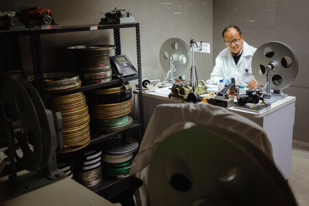 Pictured: Erwin Verbruggen, restoring nitrate film, Amsterdam, CC BY-SA 2.0.